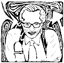 CNN talk show host illustration larry king, maze portrait