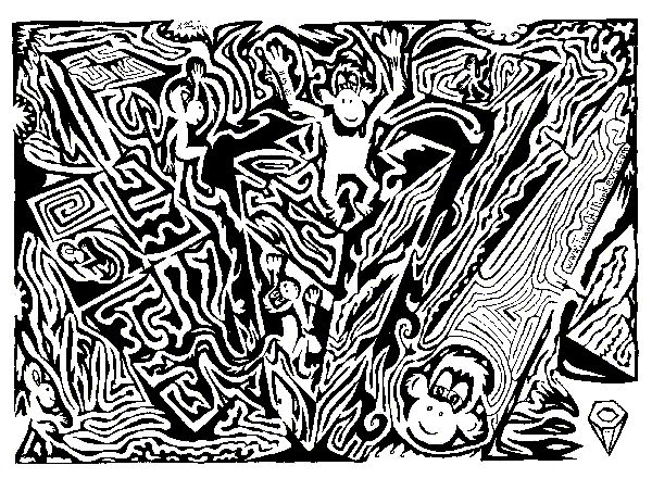 Maze kong, massive monkey maze InkBlotMazes Ink Blot Mazes, By Yonatan Frimer, your humble maze artist maze of kong InkBlotMazes Ink Blot Mazes, By Yonatan Frimer, your humble maze artist