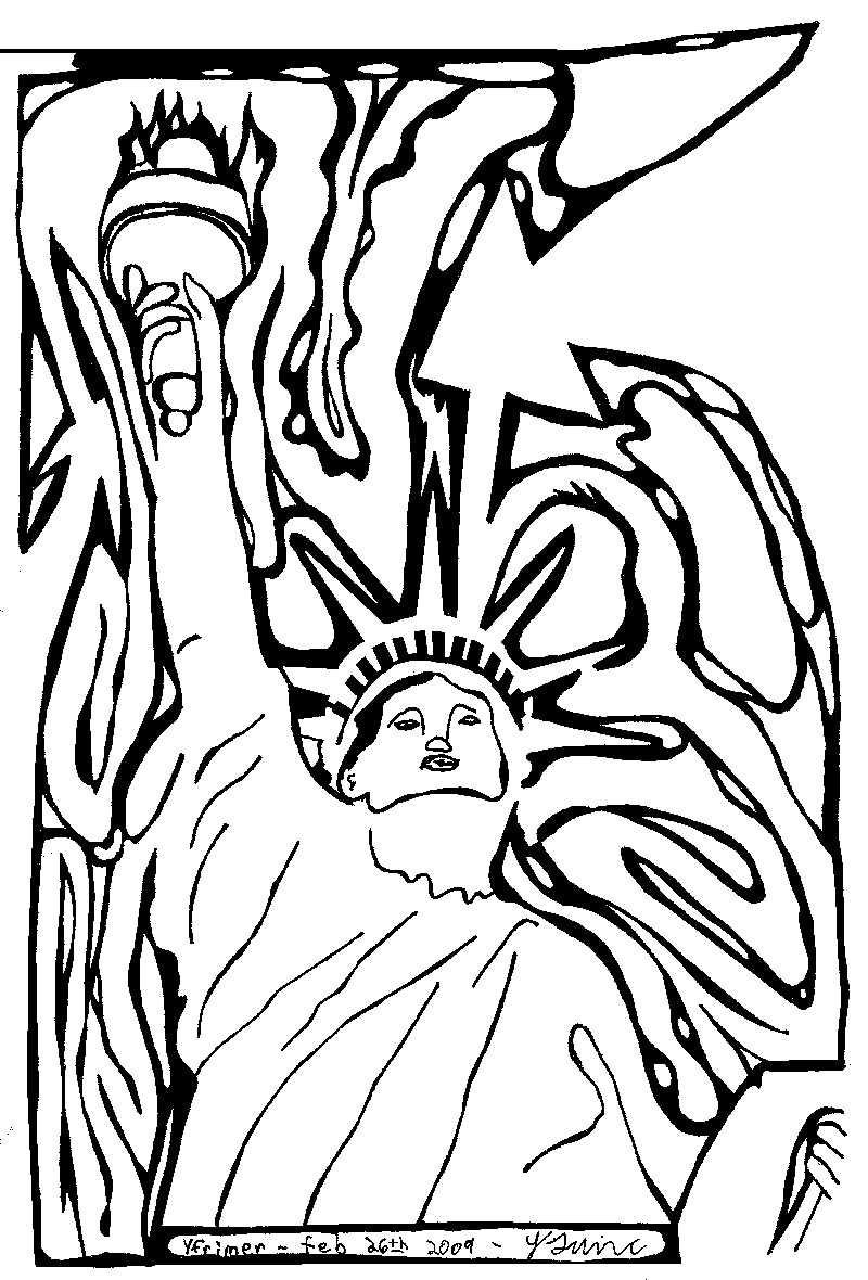 maze of the Statue Of Liberty - InkBlotMazes Ink Blot Mazes, By Yonatan Frimer, your humble maze artist