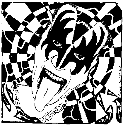 Gene Simmons, Kiss, Maze, Maze portrait, maze art